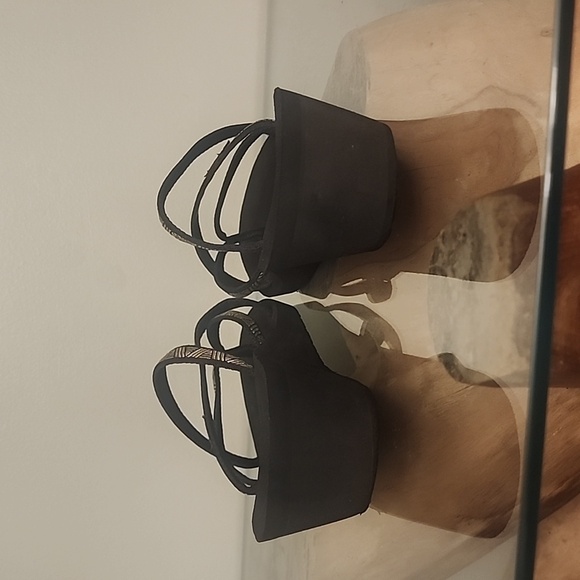 TEVA Mush Madalyn Wedge Black Metallic Sandals Womens 11 - Picture 4 of 8